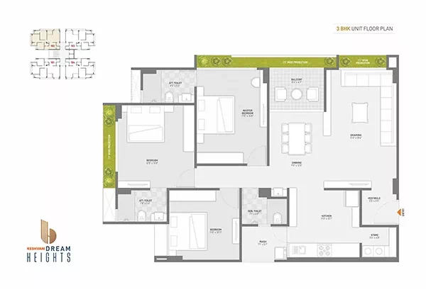 3BHK Unit Plan